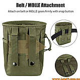 Сумка скидання магазину Oxford навісний тактичний MOLLE-підсумок для скидання магазинів тактична Олива, фото 5