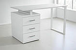 Робочий стіл для комп'ютера 1200х600х750мм. Комп'ютерний стіл (Білий), фото 3