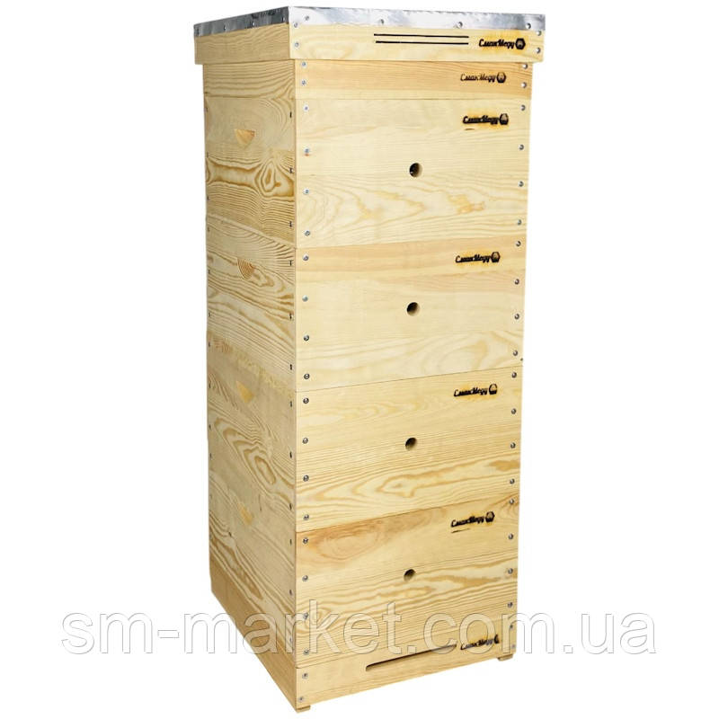 Вулик Рута 10–ти рамковий, 4 корпуси, 440x512x250 мм, сосна