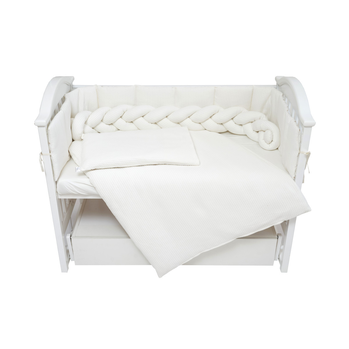 Дитячий постільний комплект на 7 елементів Twins Cotton, ecru