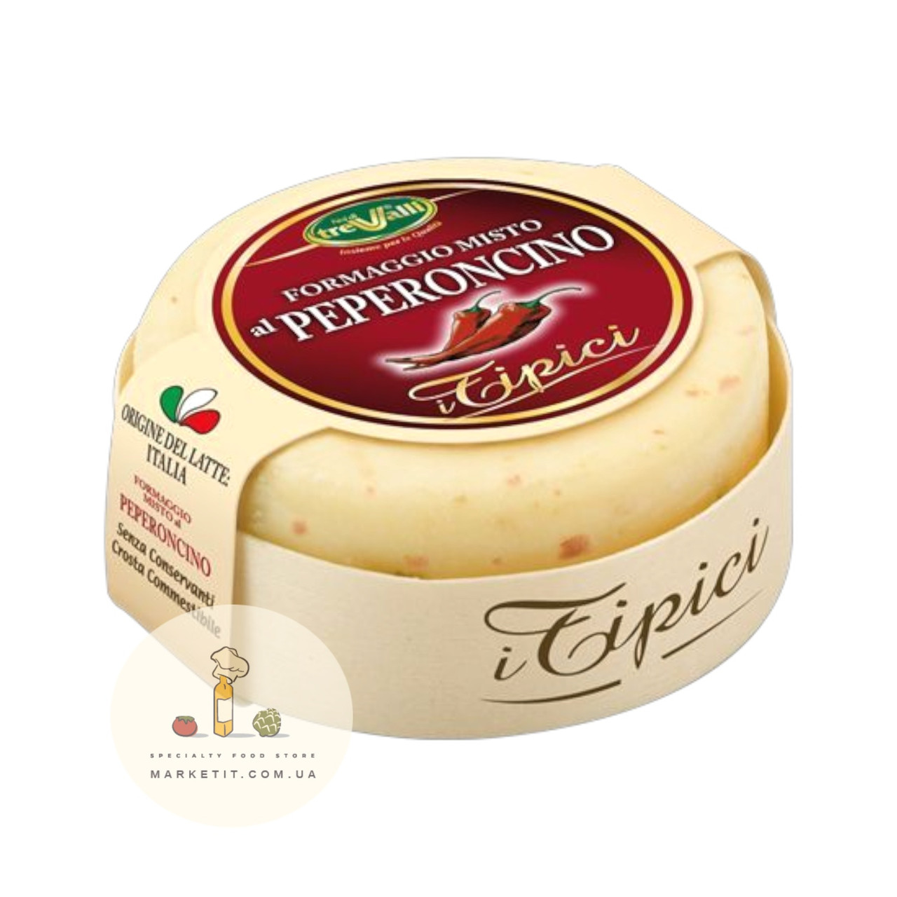 Сир гойдалка TreValli Formagio Misto con Peperoncino, з пікантним перцем 180 г.