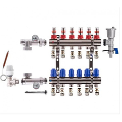 Колектор для теплої підлоги Koer на Шість контурів в сборі (Чехія)