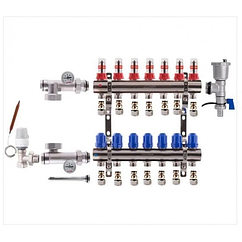 Колектор для теплої підлоги Koer на Сім контурів в сборі (Чехія)