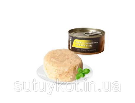 AnimAll вологий консервований корм для кішок курка в ніжному желе 85 г