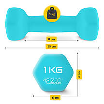 Гантелі вінілові 4FIZJO 2 x 1 кг 4FJ0197 Poland, фото 5