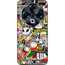 Бампер силіконовий Case для Tecno Spark 30 4G (KL6) з малюнком Креатив