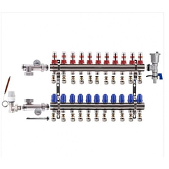 Колектор для теплої підлоги Koer на Одинадцять контурів в сборі (Чехія)