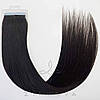 Натуральне Слов'янське Волосся на Стрічках 70 см 100 грам, Чорний №1B, фото 4
