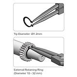 Круглогубці для зняття стопорних кілець Extra Long (розтискання прямі) TOPTUL DCBJ1381, фото 3