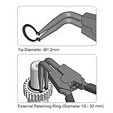 Круглогубці для зняття стопорних кілець 170x60мм (розтискання загнуті, 90°) Extra Long TOPTUL DCBJ1382, фото 3