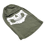 Тактична чоловіча балаклава хакі з черепом Військова літня маска підшоломник балаклава олива Бавовна, фото 3