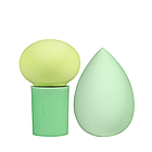 Набір спонжів для макіяжу - "Крапля" та "Гриб", 2 штуки, фото 3