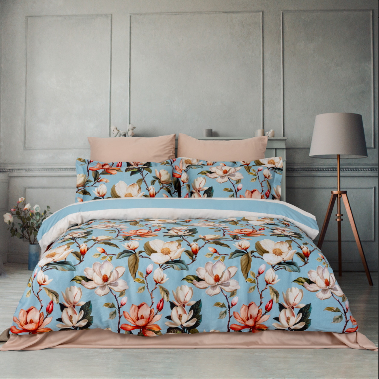 Комплект постільної білизни Prima Casa Digital Satin 200 х 220 см. Magnolya Bej