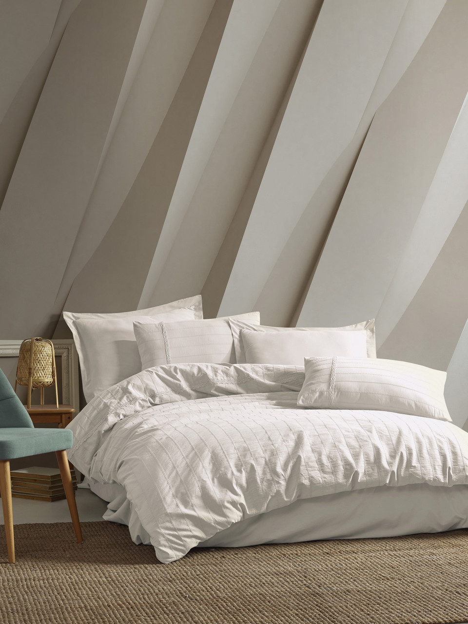 Постільна білизна Saheser Stonewashed Ranforce 200 х 220 см Jasmin Krem, фото 1