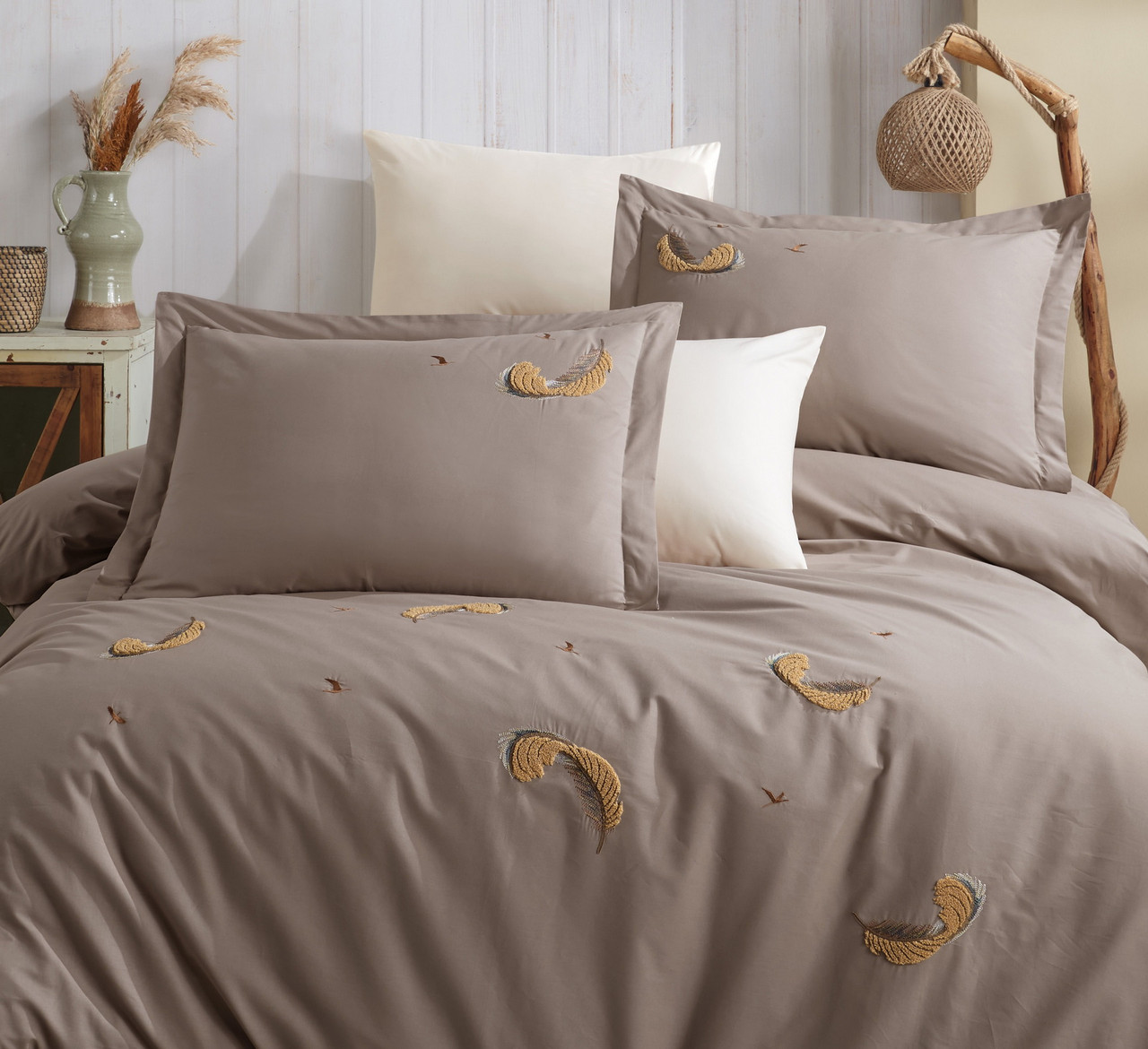 Постільна білизна Maribor Elegance Poplin 200 х 220 см Piuma Vizon