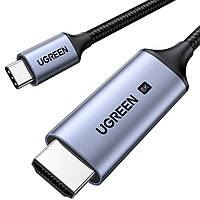 Кабель Type-C на HDMI 2.1 UGREEN CM565 Adapter 8K/60Hz 4K/120Hz 1.5м (сірий)