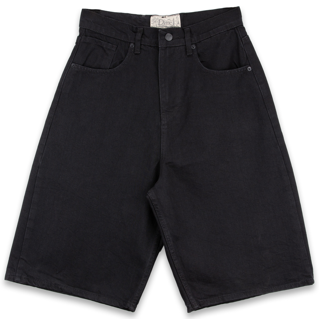Чоловічі джинсові шорти Dime чорні вільного крою, фото 1