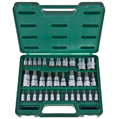 Набір торцевих головок 1/2",3/8",1/4" внутрішній и зовнішній ТОRX 34предм HANS, фото 1