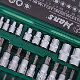 Набір торцевих головок 1/2",3/8",1/4" внутрішній и зовнішній ТОRX 34предм HANS, фото 6