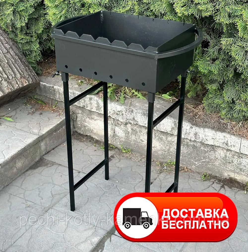 Мангал 6 шампурів 2 мм на знімних ніжках (M6-2N)