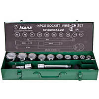 Набір торцевих головок 3/4"DR 22-50мм, 14 предм (6614M) HANS