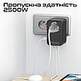 Перехідник мережевий Promate TripMate-GaN160 EU/US/UK/AU на EU/US/UK/AU, 3хUSB-С, USB-A 160W total Black (tripmate-gan160), фото 4
