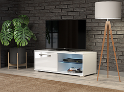 Тумба тв Moon 100 Accord, колір білий / білий глянець