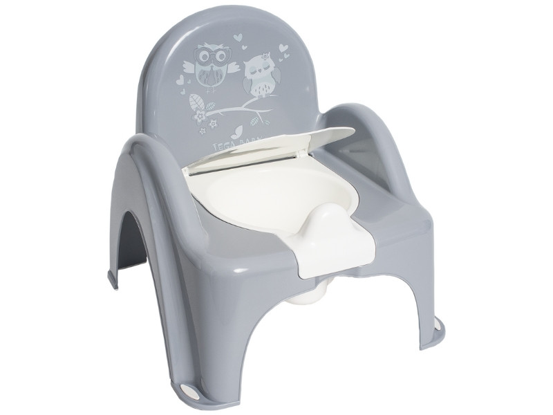 Горщик-стілець дитячий з музикою антиковзкий OWLS grey