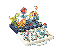 Валізка мозаїка 5 в 1 Динозаври 636-7А на шурупах 334 елементи для дітей від 3 років.