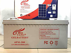 Гелева GEL акумуляторна батарея BATTERY 12 V 200 A BO YANG 6FM-200