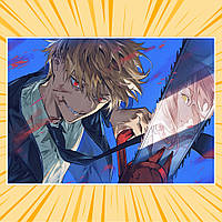 Плакат А3 Аніме Chainsaw man Людина-Бензопила 011