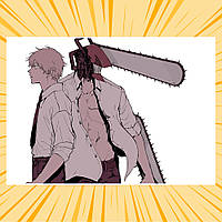 Плакат А3 Аніме Chainsaw man Людина-Бензопила 012