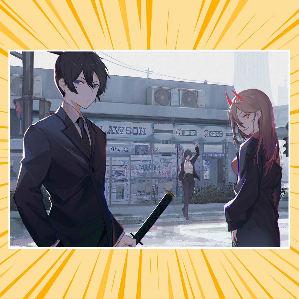 Плакат А3 Аніме Chainsaw man Людина-Бензопила 013