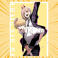Плакат А3 Аніме Chainsaw man Людина-Бензопила 018