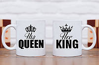 Парные чашки "His QUEEN" , Her "KING" ( "Его королева", "Ее король")