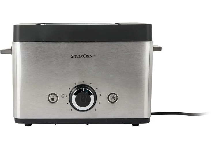 Тостер SilverCrest STT 850 silver з насадкою для булочок, розморожуванням і регулюванням ступеня підсмажування, фото 1