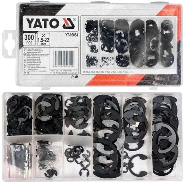 Набір стопорне напів кільце тип е 300 штук YATO YT-06884, фото 1