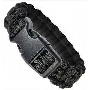 Браслет виживальника з паракорду чорний 22мм МІЛ ТЕК Німеччина