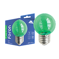 Світлодіодна декоративна лампа Feron LB-37 1 Вт E27 зелена прозора