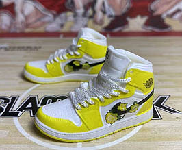Міні взуття фінгер шузи Nike AIR Jordan у пластиковому кейсі Жовто білі