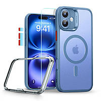 Чохол і скло ESR для iPhone 16 - Classic Pro Set Halolock MagSafe, Frosted Blue (4894240229958)