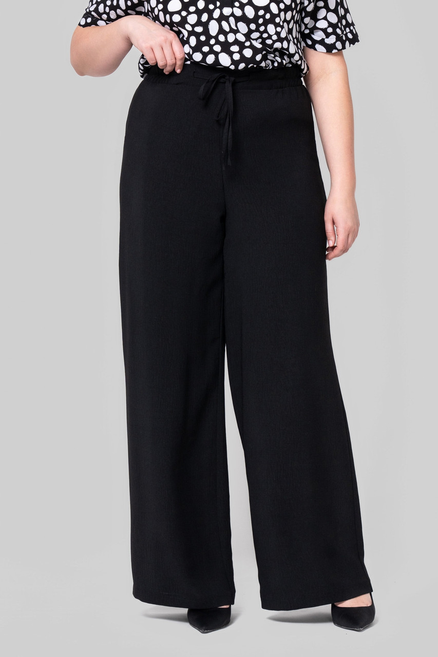 Чорні легкі жіночі штани на літо тканина креп