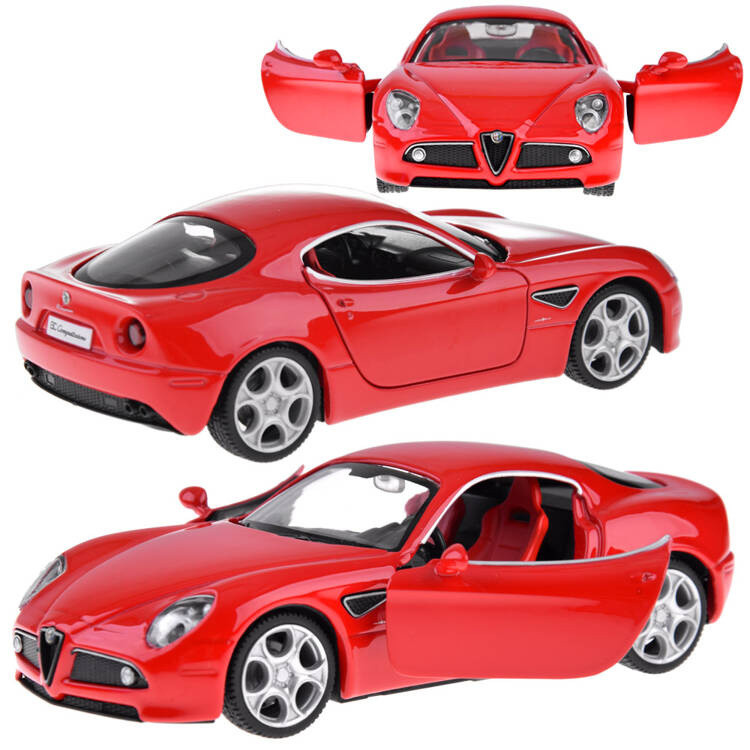 Металева модель автомобіля Alfa Romeo 8C Competizione масштаб 1:32 фари ZA4607