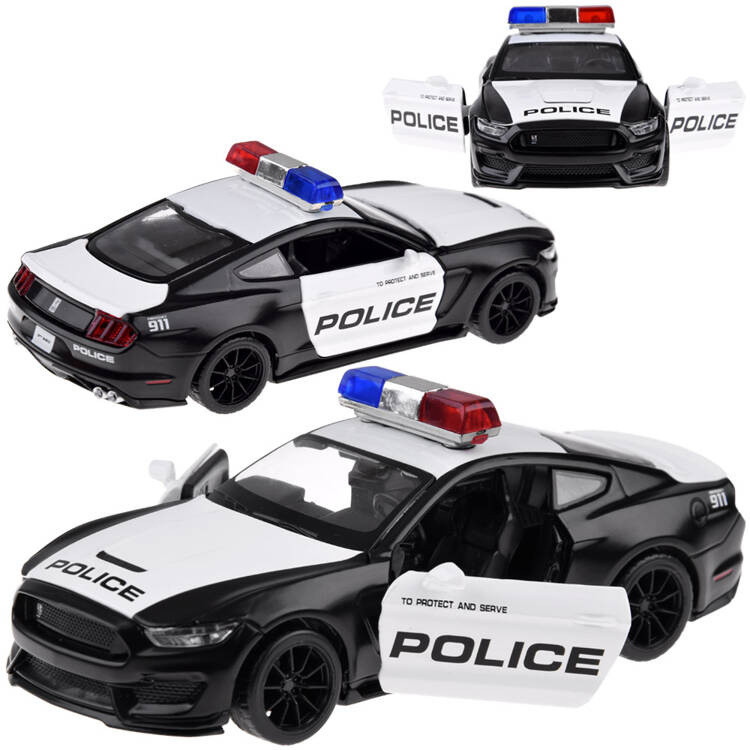 Металева поліцейська машина Ford Shelby GT350 масштаб 1:32 фари маяки ZA4610
