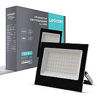 Світлодіодний прожектор Ledcoin LL-5050 50 Вт 6500 K чорний