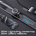 Автомобільний зарядний пристрій Promate DriveGear-R2 USB-C/USB-А порти, USB-C/Lightning конектори Black (drivegear-r2), фото 5