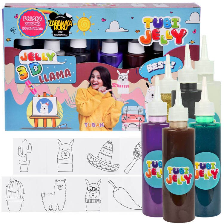 Творчий набір Tuban Tubi Jelly Lama 6 кольорів гелеві 3d фігурки ZA4982