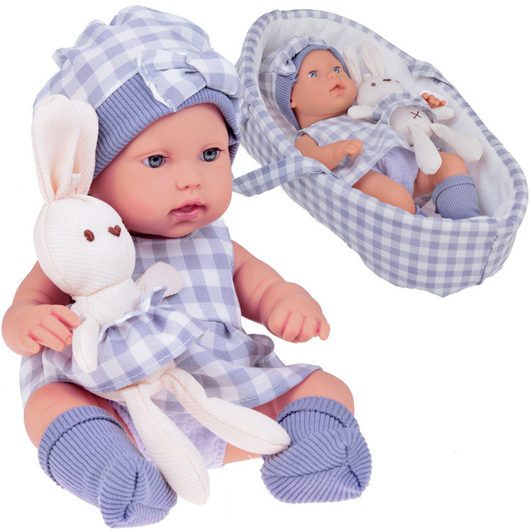 Baby Doll Newborn, одягнений у сірий капелюшок, плаття талісман кролик ZA5007