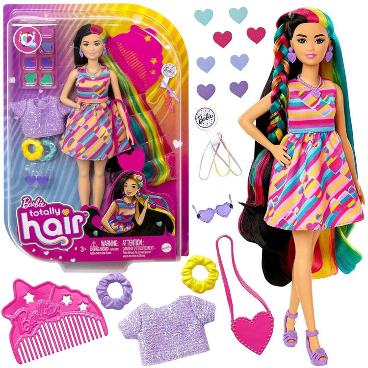 Лялька Barbie Totally Hair Барвисті аксесуари для волосся Сердечка HCM90 ZA5085