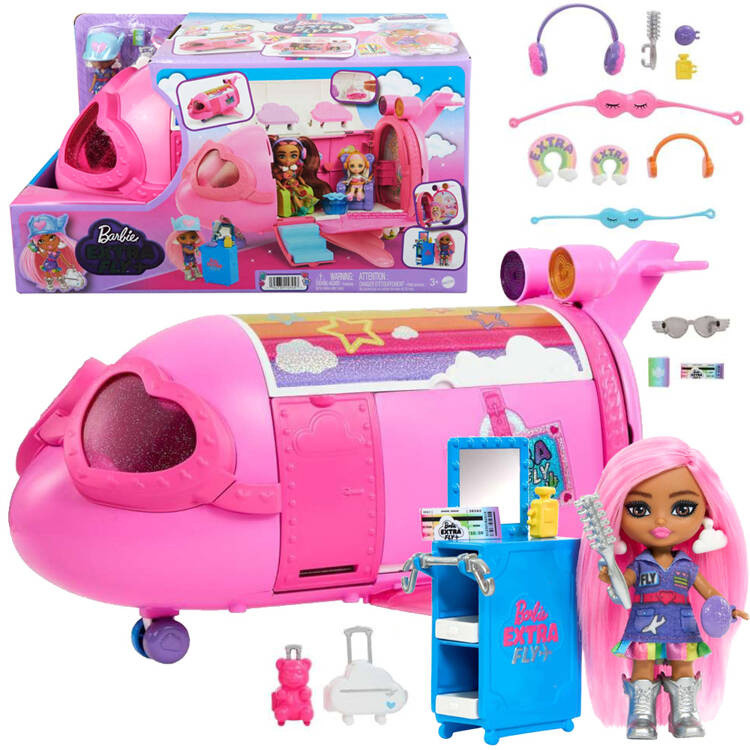 Рожевий райдужний літак Barbie Extra Fly Minis Pilot Doll ZA5092